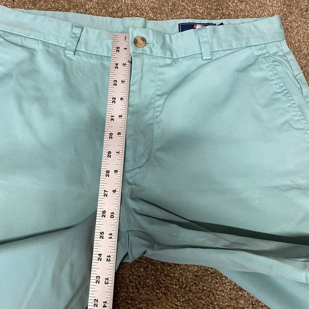 Vineyard Vines Breaker Shorts Mens 35 Mint Green Cotton Stretch Mid Rise Chino